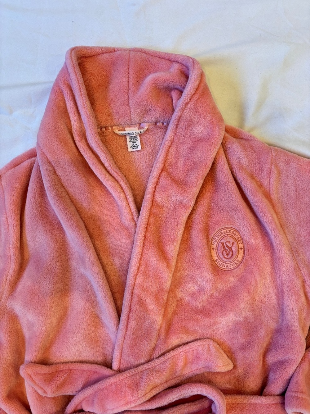 Victoria's VICTORIA Secret 2024 PASSION PINK Peach Cozy PLUSH Velour ROBE  M/L
